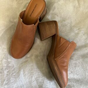 Lucky Brand Women's Brown Leather Mules
